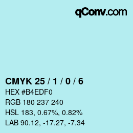 Color code: CMYK 25 / 1 / 0 / 6 | qconv.com