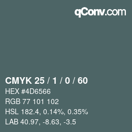 颜色代码: CMYK 25 / 1 / 0 / 60 | qconv.com