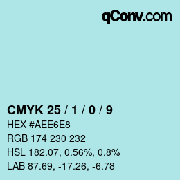 颜色代码: CMYK 25 / 1 / 0 / 9 | qconv.com