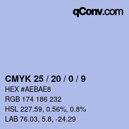 Color code: CMYK 25 / 20 / 0 / 9 | qconv.com