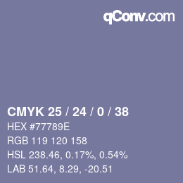 Color code: CMYK 25 / 24 / 0 / 38 | qconv.com