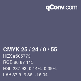 Color code: CMYK 25 / 24 / 0 / 55 | qconv.com