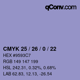 Color code: CMYK 25 / 26 / 0 / 22 | qconv.com