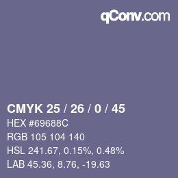 Color code: CMYK 25 / 26 / 0 / 45 | qconv.com