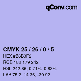 Color code: CMYK 25 / 26 / 0 / 5 | qconv.com