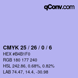 Color code: CMYK 25 / 26 / 0 / 6 | qconv.com