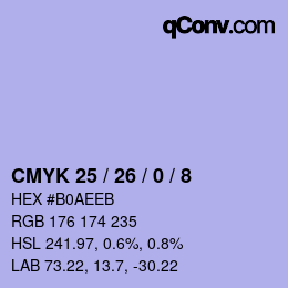 Color code: CMYK 25 / 26 / 0 / 8 | qconv.com