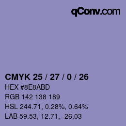 Color code: CMYK 25 / 27 / 0 / 26 | qconv.com