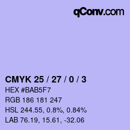 カラーコード: CMYK 25 / 27 / 0 / 3 | qconv.com