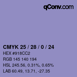 Código de color: CMYK 25 / 28 / 0 / 24 | qconv.com