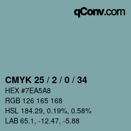 Código de color: CMYK 25 / 2 / 0 / 34 | qconv.com