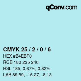 Color code: CMYK 25 / 2 / 0 / 6 | qconv.com