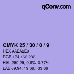カラーコード: CMYK 25 / 30 / 0 / 9 | qconv.com