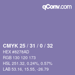Color code: CMYK 25 / 31 / 0 / 32 | qconv.com