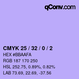 Color code: CMYK 25 / 32 / 0 / 2 | qconv.com