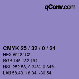 颜色代码: CMYK 25 / 32 / 0 / 24 | qconv.com