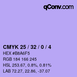 Color code: CMYK 25 / 32 / 0 / 4 | qconv.com