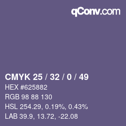 颜色代码: CMYK 25 / 32 / 0 / 49 | qconv.com