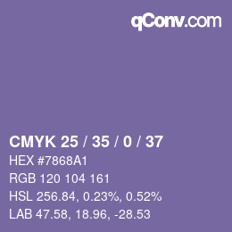 Código de color: CMYK 25 / 35 / 0 / 37 | qconv.com