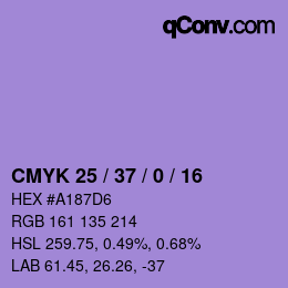 カラーコード: CMYK 25 / 37 / 0 / 16 | qconv.com