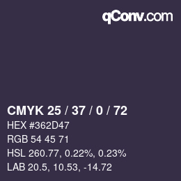 カラーコード: CMYK 25 / 37 / 0 / 72 | qconv.com