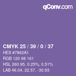 Color code: CMYK 25 / 39 / 0 / 37 | qconv.com