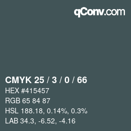 Color code: CMYK 25 / 3 / 0 / 66 | qconv.com