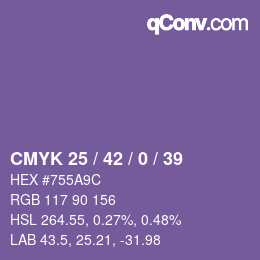 Código de color: CMYK 25 / 42 / 0 / 39 | qconv.com