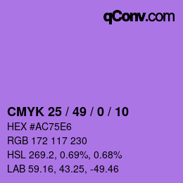 Color code: CMYK 25 / 49 / 0 / 10 | qconv.com