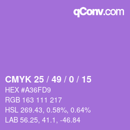 Color code: CMYK 25 / 49 / 0 / 15 | qconv.com