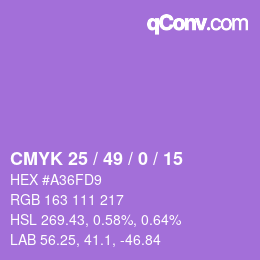 Color code: CMYK 25 / 49 / 0 / 15 | qconv.com