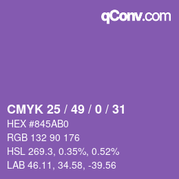 Farbcode: CMYK 25 / 49 / 0 / 31 | qconv.com