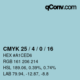 Color code: CMYK 25 / 4 / 0 / 16 | qconv.com