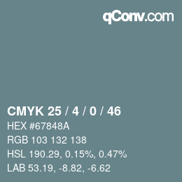 Color code: CMYK 25 / 4 / 0 / 46 | qconv.com