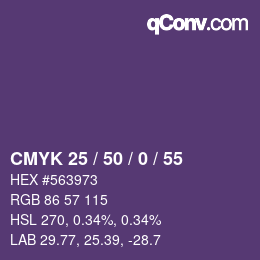 颜色代码: CMYK 25 / 50 / 0 / 55 | qconv.com