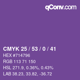カラーコード: CMYK 25 / 53 / 0 / 41 | qconv.com