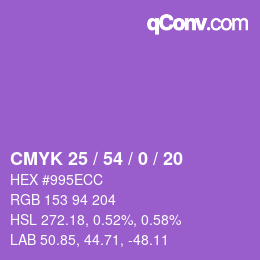 カラーコード: CMYK 25 / 54 / 0 / 20 | qconv.com