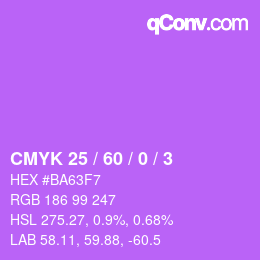 カラーコード: CMYK 25 / 60 / 0 / 3 | qconv.com
