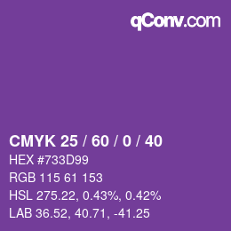 Color code: CMYK 25 / 60 / 0 / 40 | qconv.com