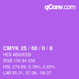 Color code: CMYK 25 / 60 / 0 / 8 | qconv.com