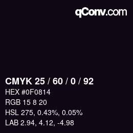 カラーコード: CMYK 25 / 60 / 0 / 92 | qconv.com