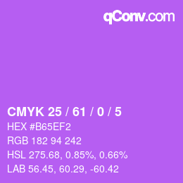 Color code: CMYK 25 / 61 / 0 / 5 | qconv.com