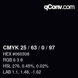 颜色代码: CMYK 25 / 63 / 0 / 97 | qconv.com