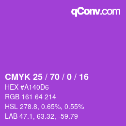 Color code: CMYK 25 / 70 / 0 / 16 | qconv.com