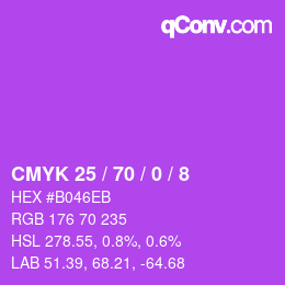 Color code: CMYK 25 / 70 / 0 / 8 | qconv.com