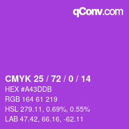 Código de color: CMYK 25 / 72 / 0 / 14 | qconv.com