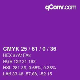 颜色代码: CMYK 25 / 81 / 0 / 36 | qconv.com