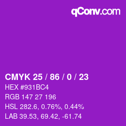 Color code: CMYK 25 / 86 / 0 / 23 | qconv.com