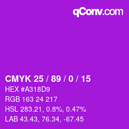 Color code: CMYK 25 / 89 / 0 / 15 | qconv.com