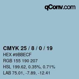 Color code: CMYK 25 / 8 / 0 / 19 | qconv.com